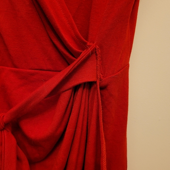 Berydress Cherry Red Wrap Tie Front Dress Size Small - Picture 5 of 9
